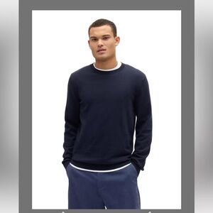Gap Men’s Classic Sweater Mainstay Long Sleeve Crew Neck Cotton Navy Blue NWT Md
